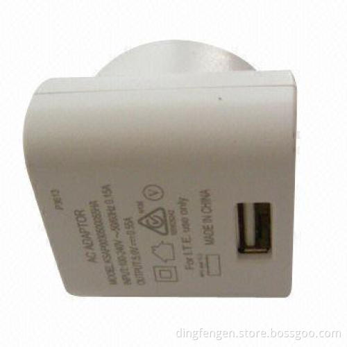 5V/550mA USB charger for any mobile device, AU plug type, EN60950